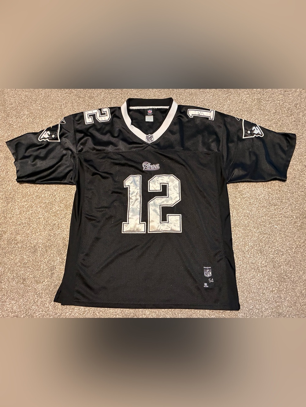Tom Brady Black Reebok On Field NFL Jersey Size 54 New England Patriots